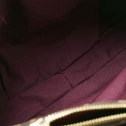 Pre Owned Fendi Tobacco/Purple Zucca Canvas and Patent Leather Large Mia Shoulder Bag