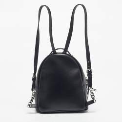 Pre Owned Fendi Black Leather Mini Studded By The Way Backpack