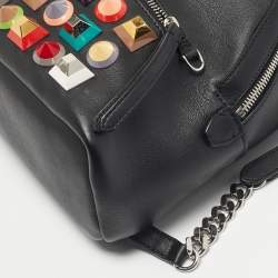 Pre Owned Fendi Black Leather Mini Studded By The Way Backpack