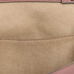 Pre Owned Fendi Old Rose Leather Mini Scalloped Studded Kan I Shoulder Bag