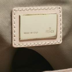 Pre Owned Fendi Beige/Pink Zucchino Canvas Logo Tote