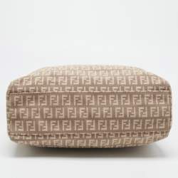 Pre Owned Fendi Beige/Pink Zucchino Canvas Logo Tote
