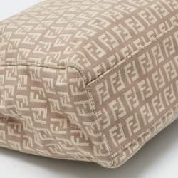 Pre Owned Fendi Beige/Pink Zucchino Canvas Logo Tote