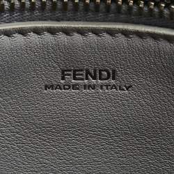 Pre Owned Fendi Black Leather Small Hypnoteyes Dotcom Top Handle Bag