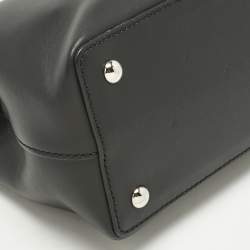 Pre Owned Fendi Black Leather Small Hypnoteyes Dotcom Top Handle Bag