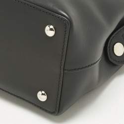 Pre Owned Fendi Black Leather Small Hypnoteyes Dotcom Top Handle Bag