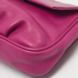 Pre Owned Fendi Pink Leather Fendista Pochette Crossbody Bag