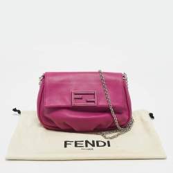Pre Owned Fendi Pink Leather Fendista Pochette Crossbody Bag