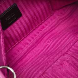 Pre Owned Fendi Pink Leather Fendista Pochette Crossbody Bag