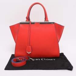 Pre Owned Fendi Orange/Blue Leather Medium 3Jours Tote