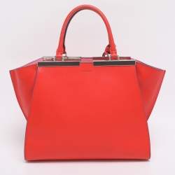 Pre Owned Fendi Orange/Blue Leather Medium 3Jours Tote