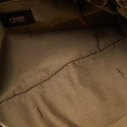 Pre Owned Fendi Brown Giraffe Print Canvas Medium Chef Shoulder Bag