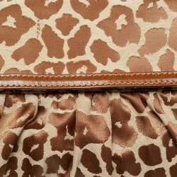 Pre Owned Fendi Brown Giraffe Print Canvas Medium Chef Shoulder Bag