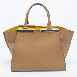 Pre Owned Fendi Beige Leather Medium 3Jours Tote