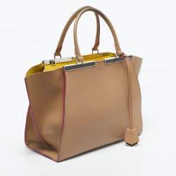 Pre Owned Fendi Beige Leather Medium 3Jours Tote