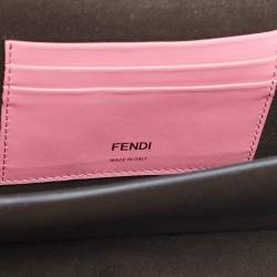 Pre Owned Fendi Pink Leather Mini Flat Baguette Bag