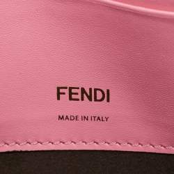 Pre Owned Fendi Pink Leather Mini Flat Baguette Bag