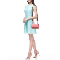 Pre Owned Fendi Pink Leather Mini Flat Baguette Bag