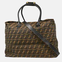Pre Owned Fendi Brown Zucca Canvas Tote Bag