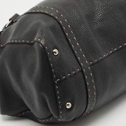 Pre Owned Fendi Black Selleria Leather Large Linda Satchel