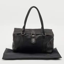 Pre Owned Fendi Black Selleria Leather Large Linda Satchel