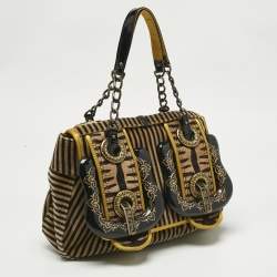 Pre Owned حقيبة فندي سوداء براءات اختراع جلدية B كتف