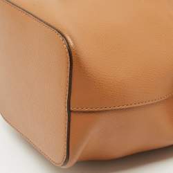 Pre Owned Fendi Brown Leather Mini Mon Tresor Bucket Bag