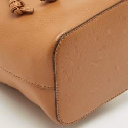 Pre Owned Fendi Brown Leather Mini Mon Tresor Bucket Bag