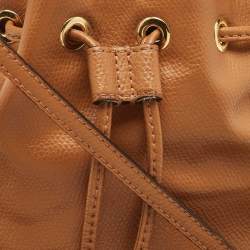 Pre Owned Fendi Brown Leather Mini Mon Tresor Bucket Bag