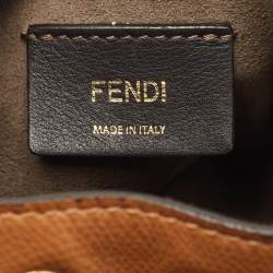 Pre Owned Fendi Brown Leather Mini Mon Tresor Bucket Bag