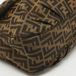 مملوكة مسبقًا حقيبة كتف فندي ميا قلاب جلد براءات وكانفاس زوكا تبغ