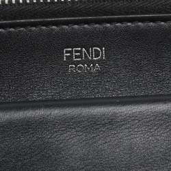 Pre Owned Fendi Black Leather Rainbow Stud Crossbody Bag