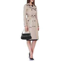 Pre Owned Fendi Black Canvas and Patent Leather Small Studded Chef Shoulder Bag