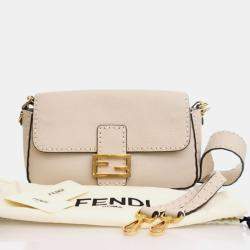 Pre Owned Fendi Roma Selleria Cuoio Calfskin Baguette Bag