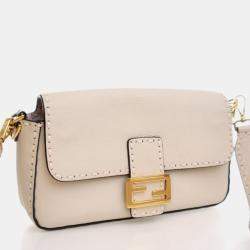 Pre Owned Fendi Roma Selleria Cuoio Calfskin Baguette Bag