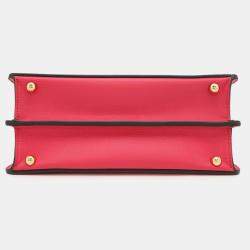 Pre Owned Fendi Peekaboo Small Pink Leather Tote Bag