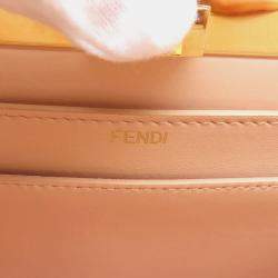 Pre Owned Fendi Peekaboo Small Pink Leather Tote Bag
