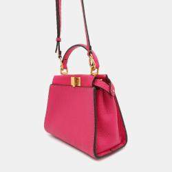 Pre Owned Fendi Selleria Peekaboo 2wayBag Pink Leather Size Mini