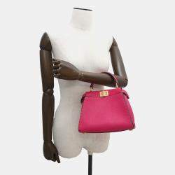 Pre Owned Fendi Selleria Peekaboo 2wayBag Pink Leather Size Mini