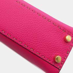 Pre Owned Fendi Selleria Peekaboo 2wayBag Pink Leather Size Mini