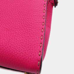 Pre Owned Fendi Selleria Peekaboo 2wayBag Pink Leather Size Mini