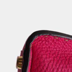 Pre Owned Fendi Selleria Peekaboo 2wayBag Pink Leather Size Mini