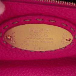 Pre Owned Fendi Selleria Peekaboo 2wayBag Pink Leather Size Mini