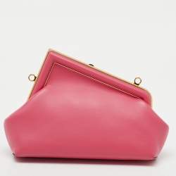 Pre Owned Fendi Pink Leather Fendi First Small Shoulder Bag