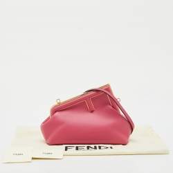 Pre Owned Fendi Pink Leather Fendi First Small Shoulder Bag