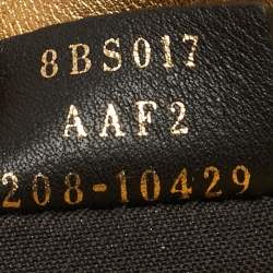 Pre Owned Fendi Gold Zucca Embossed Leather Mini Baguette Chain Bag