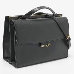 Pre Owned Fendi Black Leather Small Demi Jour Top Handle Bag