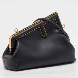 Pre Owned Fendi Black Leather Fendi First Small Shoulder Bag