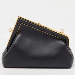 Pre Owned Fendi Black Leather Fendi First Small Shoulder Bag