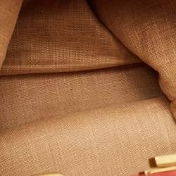 Pre Owned Fendi Coral Orange Selleria Leather Large Peekaboo Tote